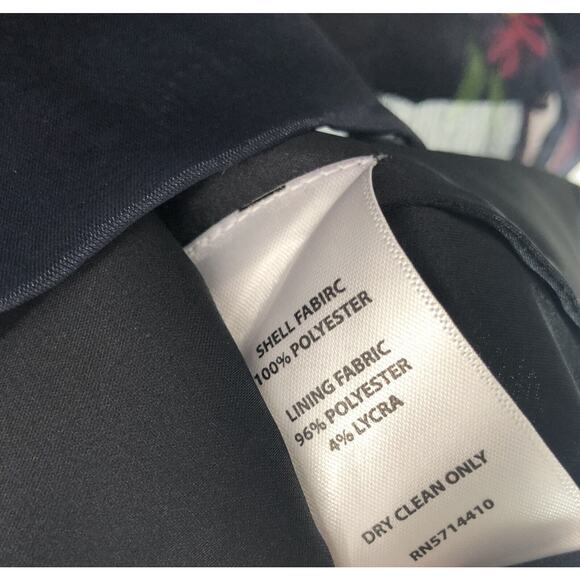 New NoTag Rachel Parcell Floral Tie Neck Long Sleeve Organza Satin Dress Size 4 - Picture 8 of 8